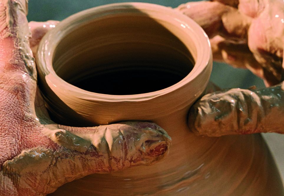Tartan cloth in the hands of a master kiltmaker
